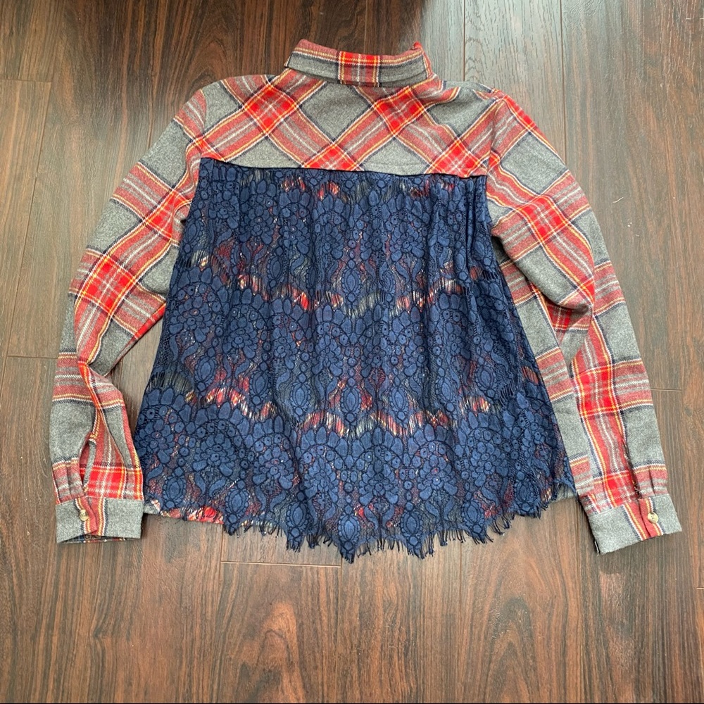Sundance plaid wool shirt jacket lace back button excellent condition! - Picture 5 of 6